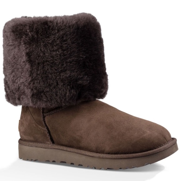 UGG Shoes - Women’s Chocolate Brown Fur Mini Uggs